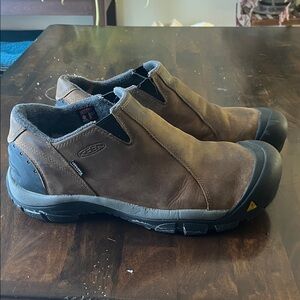 Keen Brown Leather Slip-On Work Loafers